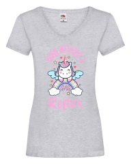 Damen T-Shirts V Ausschnitt - Born without a gag reflex -