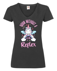 Damen T-Shirts V Ausschnitt - Born without a gag reflex -