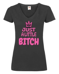 Damen T-Shirts V Ausschnitt - Just a little Slut -