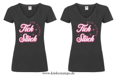 Damen T-Shirts V Ausschnitt “Sein kleines Fickstück” oder “Ihr kleines Fickstück”