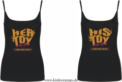 Damen Top mit Träger wahlweise „His/Her Toy – always usable for him/her“