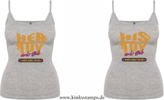 Damen Top mit Träger wahlweise „His/Her Toy – always usable for him/her“