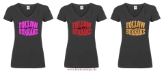 Damen T-Shirts V Ausschnitt Follow me for Bukkake