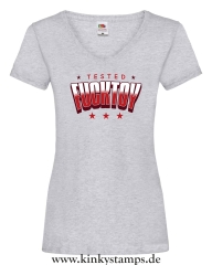 Damen T-Shirts V Ausschnitt Tested Fucktoy