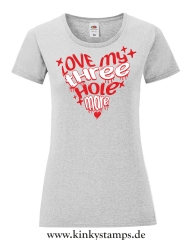 Damen T-Shirt rund Ausschnitt Love my three hole mare