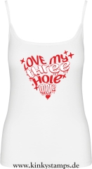 Damen Top mit Träger Love my three hole mare