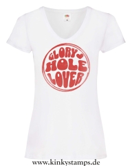 Damen T-Shirts V Ausschnitt Gloryhole Lover