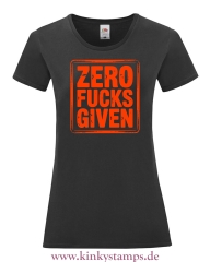 Damen T-Shirt rund Ausschnitt Zero Fucks Given
