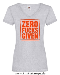 Damen T-Shirts V Ausschnitt Zero Fucks Given