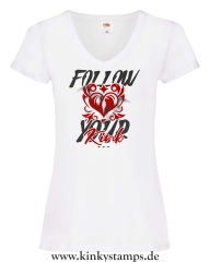 Damen T-Shirt mit V Ausschnitt