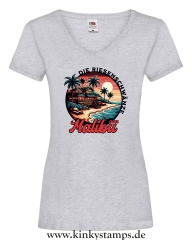 Damen T-Shirt mit V Die Riesenschwänze von Malibu