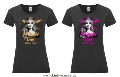 Damen T-Shirt rund Ausschnitt Princess by day bitch by night