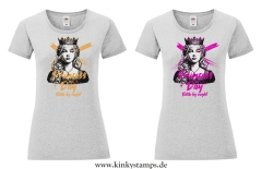 Damen T-Shirt rund Ausschnitt Princess by day bitch by night