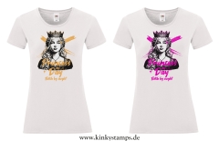 Damen T-Shirt rund Ausschnitt Princess by day bitch by night