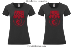 Damen T-Shirt rund Ausschnitt 2/3 Loch Stute für harte Reiter