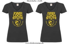 Damen T-Shirt mit V Ausschnitt 2/3 Loch Stute für harte Reiter