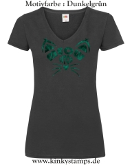 Damen T-Shirt mit V Ausschnitt Meow Bitch