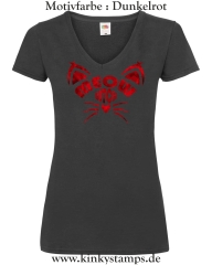 Damen T-Shirt mit V Ausschnitt Meow Bitch