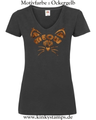 Damen T-Shirt mit V Ausschnitt Meow Bitch