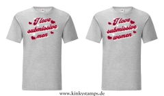 Herren T-Shirt I love submissive men oder I love submissive women