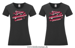 Damen T-Shirt rund Ausschnitt I love submissive men oder I love submissive women