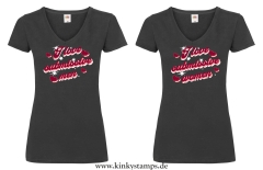 Damen T-Shirt mit V Ausschnitt I love submissive men oder I love submissive women