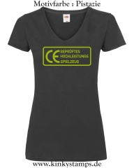 Damen T-Shirt mit V Ausschnitt CE Geprüftes Hochleistungs Spielzeug 