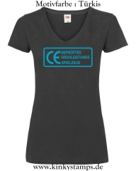 Damen T-Shirt mit V Ausschnitt CE Geprüftes Hochleistungs Spielzeug 