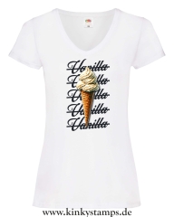 Damen T-Shirt mit V Ausschnitt No Vanilla