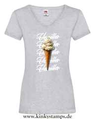 Damen T-Shirt mit V Ausschnitt No Vanilla