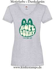 Damen T-Shirt mit V Ausschnitt Rope Bunny - tie me up