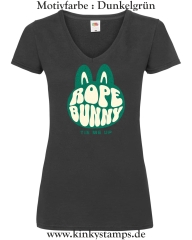 Damen T-Shirt mit V Ausschnitt Rope Bunny - tie me up