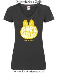 Damen T-Shirt mit V Ausschnitt Rope Bunny - tie me up