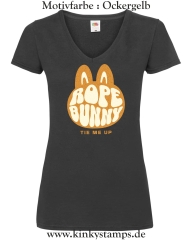 Damen T-Shirt mit V Ausschnitt Rope Bunny - tie me up