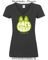 Damen T-Shirt mit V Ausschnitt Rope Bunny - tie me up