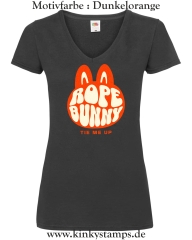 Damen T-Shirt mit V Ausschnitt Rope Bunny - tie me up