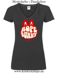 Damen T-Shirt mit V Ausschnitt Rope Bunny - tie me up