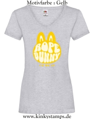 Damen T-Shirt mit V Ausschnitt Rope Bunny - tie me up