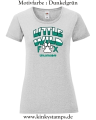 Damen T-Shirt mit rund Ausschnitt Little wild Fox - untamable