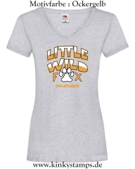 Damen T-Shirt mit V Ausschnitt Little wild Fox - untamable