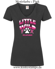 Damen T-Shirt mit V Ausschnitt Little wild Fox - untamable