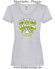 Damen T-Shirt mit V Ausschnitt Little wild Fox - untamable