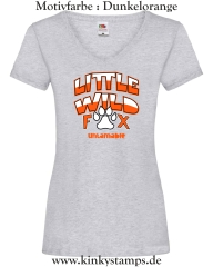 Damen T-Shirt mit V Ausschnitt Little wild Fox - untamable