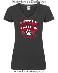 Damen T-Shirt mit V Ausschnitt Little wild Fox - untamable