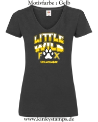 Damen T-Shirt mit V Ausschnitt Little wild Fox - untamable