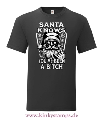 Herren T-Shirt Santa knows youve been a Bitch