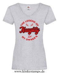 Damen T-Shirt mit V Ausschnitt The Legend of my Owners Naughty List