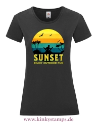 Damen T-Shirt mit rund Ausschnitt Sunset - Enjoy Outdoor Fun