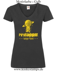 Damen T-Shirt mit V Ausschnitt Pineapple Swinger Planet