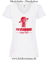 Damen T-Shirt mit V Ausschnitt Pineapple Swinger Planet